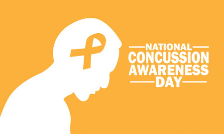 National Concussion Awareness Day Concept. Mental Health concept. Template for background, banner, card, poster with text inscription. Vector illustrationのイラスト素材