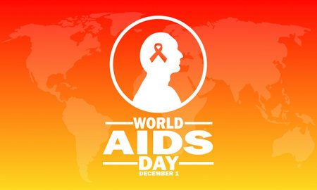 World Aids Day Vector illustration. December 1. Holiday concept. Template for background, banner, card, poster with text inscription.のイラスト素材