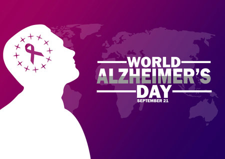 Creative Vector illustration, poster or banner of World Alzheimer's day. September 21. Suitable for greeting card, poster and bannerのイラスト素材