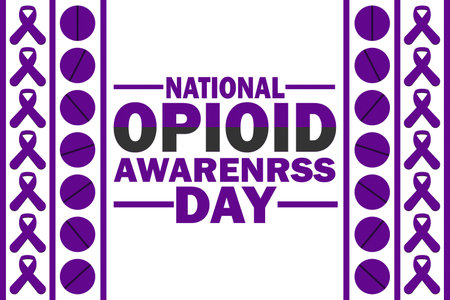 National Opioid Awareness Day. Holiday concept. Template for background, banner, card, poster with text inscription. Vector illustration.のイラスト素材