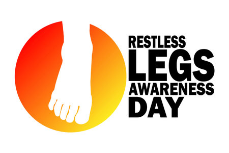 Vector illustration of a background for Restless Legs Awareness Day. Suitable for greeting card, poster and bannerのイラスト素材