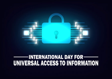 International Day for Universal Access to Information. Holiday concept. Template for background, banner, card, poster with text inscription. Vector illustrationのイラスト素材