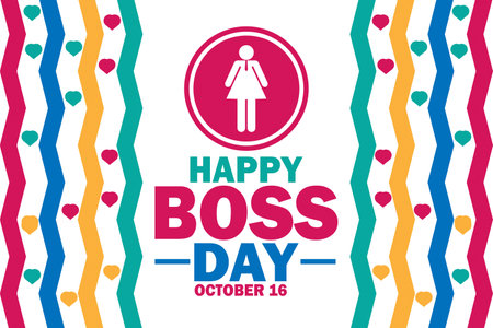 Happy Boss Day. October 16. Vector illustration. Suitable for greeting card, poster and banner.のイラスト素材