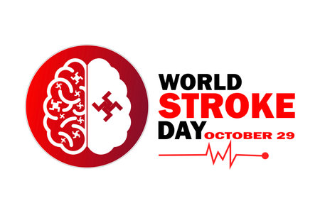 World Stroke Day. Health concept. October 29. Template for background, banner, card, poster with text inscription. Vector illustrationのイラスト素材