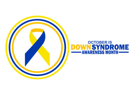 October is Down Syndrome Awareness Month Vector illustration. Holiday concept. Template for background, banner, card, poster with text inscription.のイラスト素材