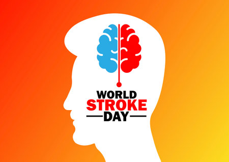 World Stroke Day Vector illustration. Health concept. Template for background, banner, card, poster with text inscription.のイラスト素材