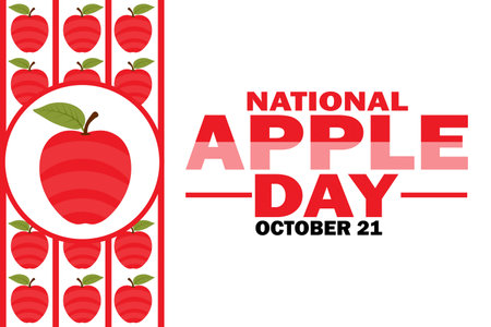 National Apple Day Vector illustration. October 21. for poster, banner, greeting cardのイラスト素材