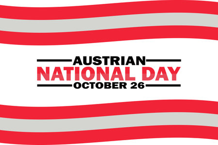 Austrian National Day Vector illustration. October 26. Holiday concept. Template for background, banner, card, poster with text inscription.のイラスト素材
