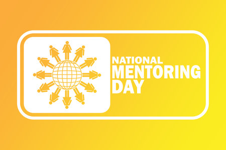 National Mentoring Day. Holiday concept. Template for background, banner, card, poster with text inscription. Vector illustrationのイラスト素材
