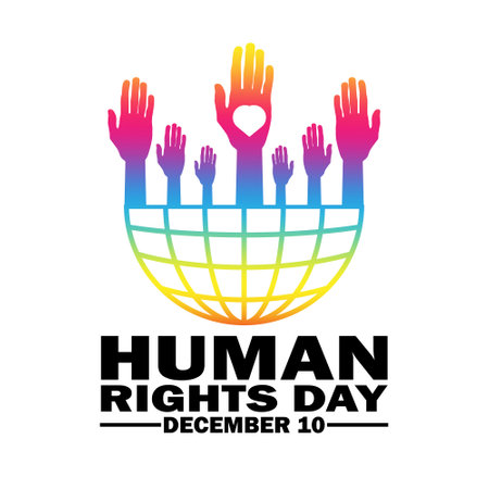 International Human Rights Day illustration. December 10. Suitable for greeting card, poster and banner.の写真素材