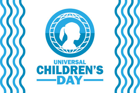 Universal Children's Day. Vector illustration for greeting card, poster and banner.のイラスト素材