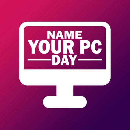 Name Your PC Day Vector illustration. Holiday concept. Template for background, banner, card, poster with text inscription.のイラスト素材