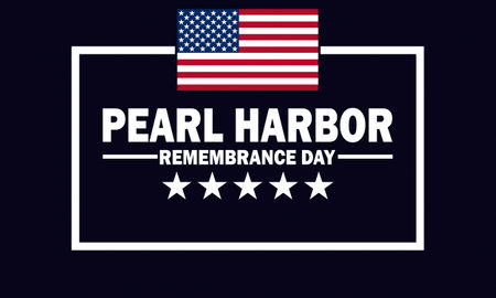 Pearl Harbor Remembrance day. Design template for banner, poster, flyer. Vector illustrationのイラスト素材