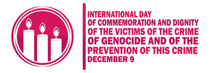 International Day of Commemoration And Dignity of the Victims of the crime of Genocide and of the prevention of this crime. December 9. Design template for banner, poster, flyerのイラスト素材