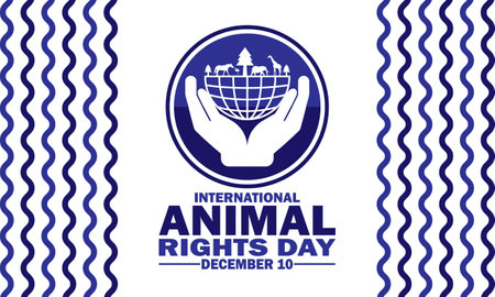 International Animal Rights Day Vector illustration. December 10. Design template for banner, poster, flyer.のイラスト素材