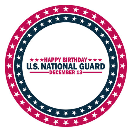Happy Birthday Us National Guard. Vector illustration. December 13. Suitable for greeting card, poster and bannerのイラスト素材