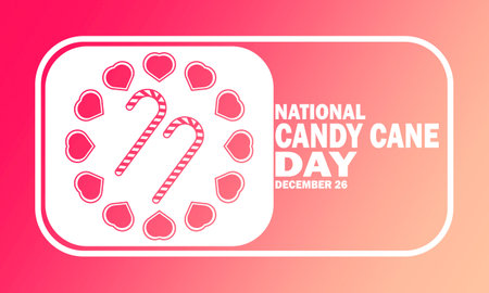 National Candy Cane Day, background design wallpaper. December 26. Suitable for greeting card, poster and banner. Vector illustrationのイラスト素材