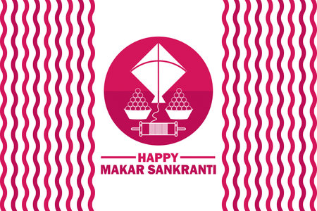 Happy Makar Sankranti. indian festivals concept. Vector illustration. Suitable for greeting card, poster and banner.のイラスト素材