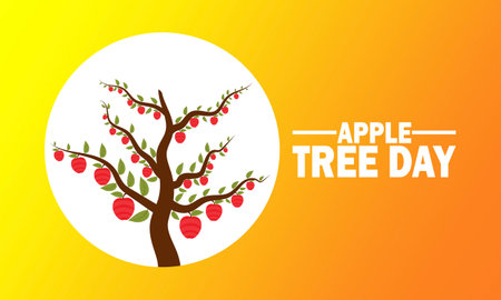 Apple Tree Day Vector illustration. Suitable for greeting card, poster and banner.のイラスト素材