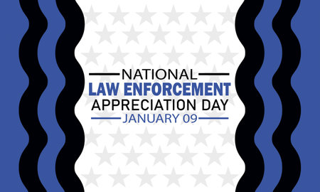 National Law Enforcement Appreciation Day Vector illustration. January 09. Suitable for greeting card, poster and banner.のイラスト素材