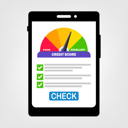 Credit score. Credit score concept. Credit score meter. Vector illustrationのイラスト素材