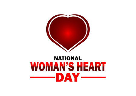 National Woman's Heart Day. Holiday concept. Template for background, banner, card, poster with text inscription. Vector illustrationのイラスト素材