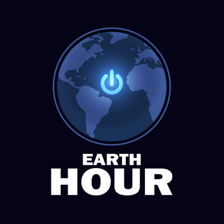 Earth Hour. Holiday concept. Template for background, banner, card, poster with text inscription. Vector illustrationのイラスト素材