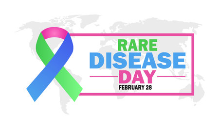 Rare Disease Day Vector Template Design Illustration. February 28. Suitable for greeting card, poster and bannerのイラスト素材