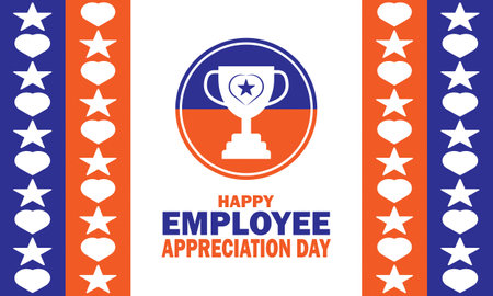 Happy Employee Appreciation Day Vector Template Design Illustration. Suitable for greeting card, poster and bannerのイラスト素材