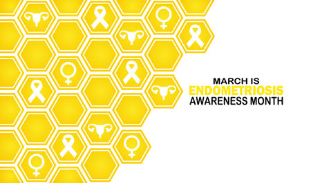 March Is Endometriosis Awareness Month Vector Illustration. Suitable for greeting card, poster and bannerのイラスト素材