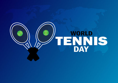 World Tennis Day Vector Template Design Illustration. Suitable for greeting card, poster and bannerのイラスト素材