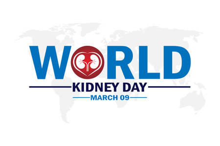 World Kidney Day. Vector Illustration. March 09. Suitable for Modern greeting card, poster and banner.のイラスト素材