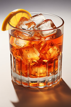 classic cocktail in a glass isolated on a white backgroundの素材