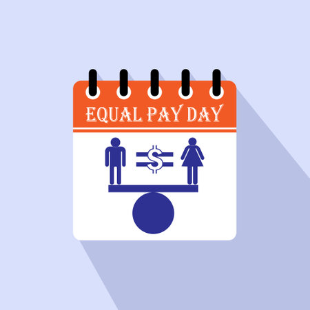 Equal Pay Day Vector illustration. Holiday concept. Template for background, banner, card, poster with text inscription.のイラスト素材
