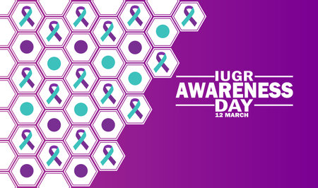 IUGR Awareness Day Vector illustration. 12 March. Holiday concept. Template for background, banner, card, poster with text inscription.のイラスト素材