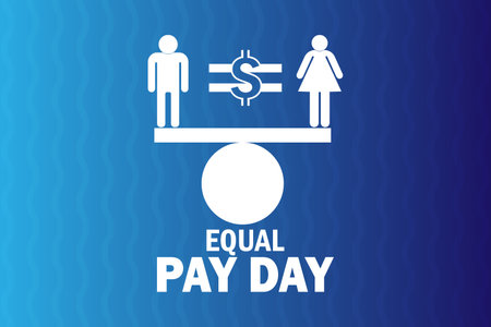 Equal Pay Day Vector Template Design Illustration. Suitable for greeting card, poster and bannerのイラスト素材