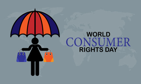 World Consumer Rights Day wallpaper with typography.World Consumer Rights Day, backgroundのイラスト素材