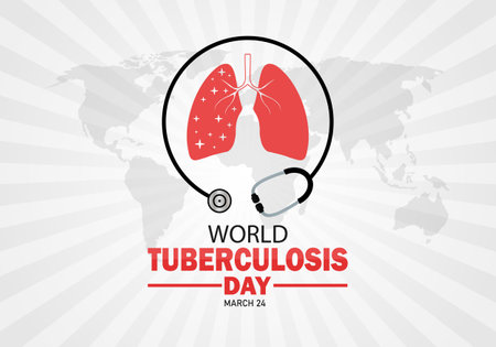 World Tuberculosis Day wallpaper with typography. March 24. World Tuberculosis Day, backgroundのイラスト素材