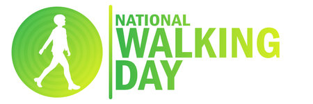 National Walking Day. Suitable for greeting card, poster and banner.のイラスト素材