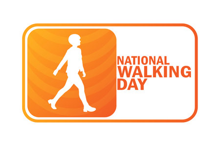 National Walking Day wallpaper with shapes and typography. National Walking Day, backgroundのイラスト素材
