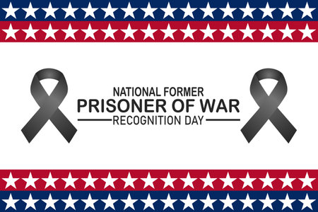 National Former Prisoner Of War Recognition Day. Holiday concept. Template for background, banner, card, poster with text inscriptionのイラスト素材