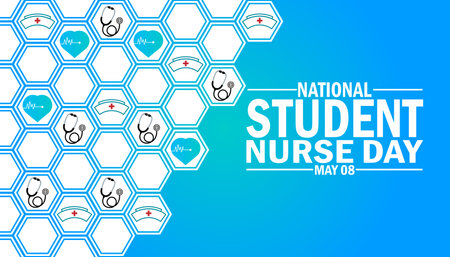 National Student Nurse Day. May 08. Vector illustration. Suitable for greeting card, poster and bannerのイラスト素材