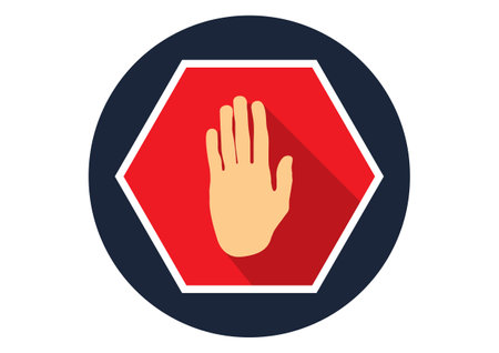 stop sign vector icon in trendy flat style. Made in vector illustration.のイラスト素材