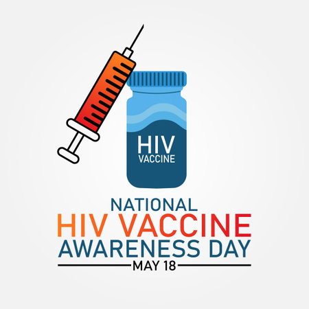 National HIV Vaccine Awareness Day. May 18. Vector illustration for background, banner, card, poster and flyer.のイラスト素材