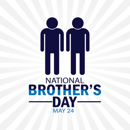 National Brother's Day. May 24. Holiday concept. Template for background, banner, card, poster with text inscription. Vector illustration.のイラスト素材