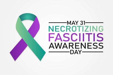 Necrotizing Fasciitis Awareness Day wallpaper with shapes and typography, banner, card, poster, template. Necrotizing Fasciitis Awareness Day, backgroundのイラスト素材