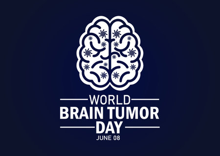 World Brain Tumor Day. June 08. Holiday concept. Template for background, banner, card, poster with text inscription. Vector illustration.のイラスト素材
