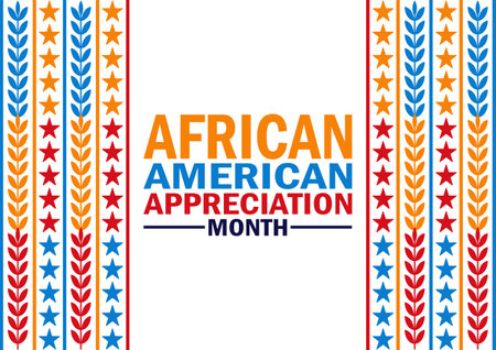 African American Appreciation Month. Holiday concept. Template for background, banner, card, poster with text inscription.のイラスト素材