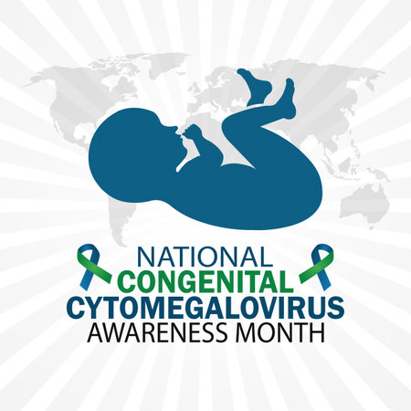 National Congenital Cytomegalovirus Awareness Month. Holiday concept. Template for background, banner, card, poster with text inscription. Vector illustration.のイラスト素材