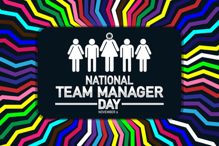 National Team Manager Day wallpaper with shapes and typography, banner, card, poster, template. National Team Manager Day, Modern backgroundのイラスト素材